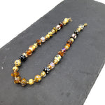 Gold Leaf and Polka Dot Beaded Necklace