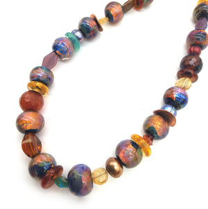 Celestial Spheres Glass Beaded Necklace