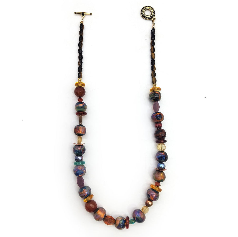 Celestial Spheres Glass Beaded Necklace