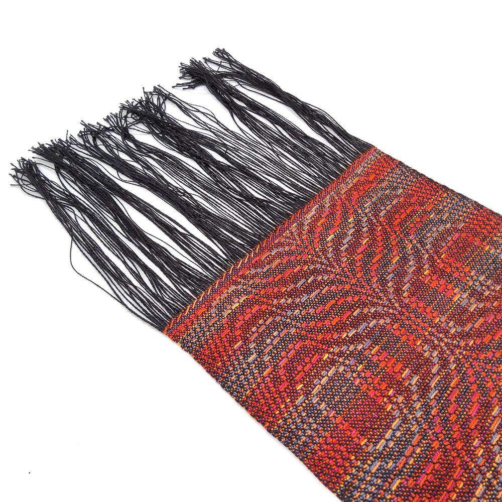 Rippled Red & Grey Tencel Scarf