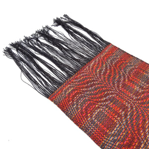 Rippled Red & Grey Tencel Scarf