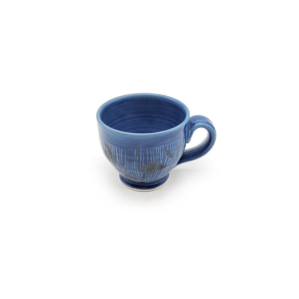Blue Mug With Leaves