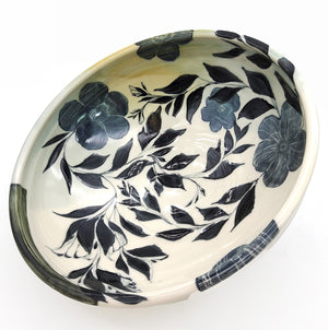 Large Botanical Ceramic Serving Bowl