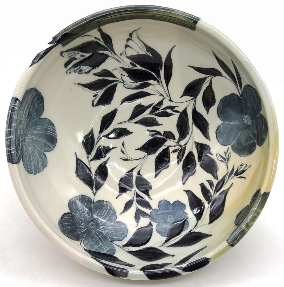 Large Botanical Ceramic Serving Bowl