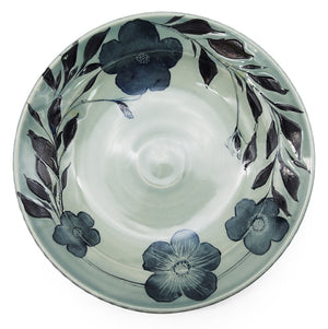 Shallow Floral Serving Bowl