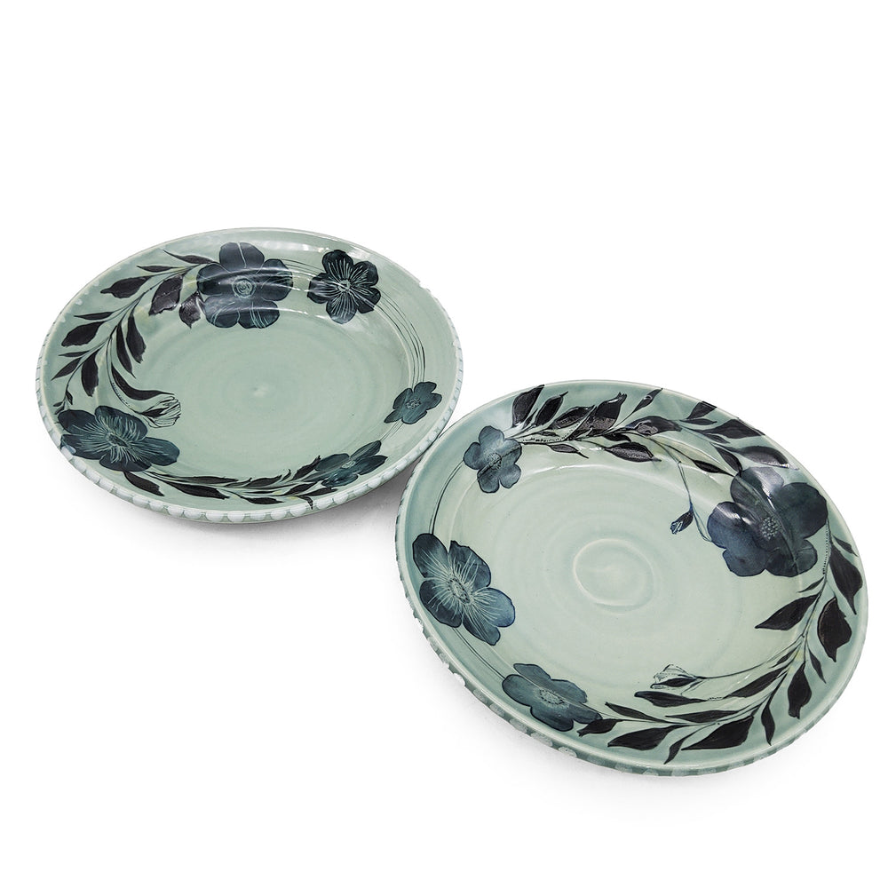 Shallow Floral Serving Bowl