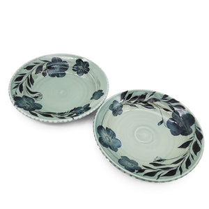 Shallow Floral Serving Bowl