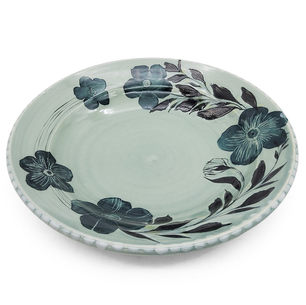 Shallow Floral Serving Bowl