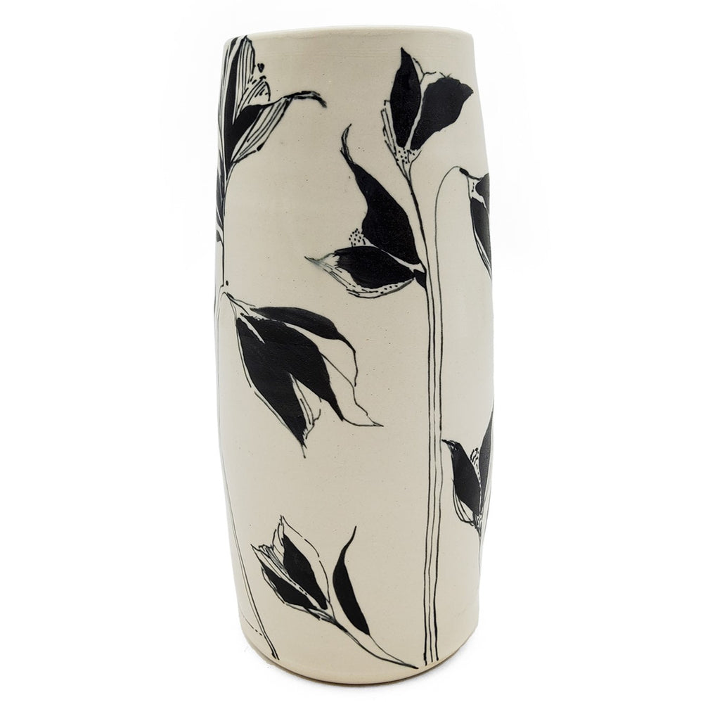Botanical Black & White Cylinder Vase