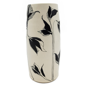 Botanical Black & White Cylinder Vase
