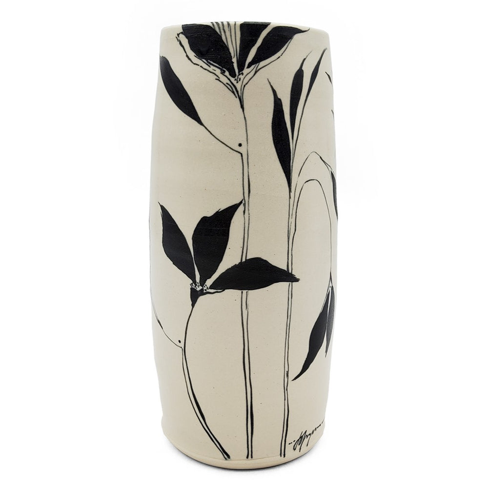 Botanical Black & White Cylinder Vase