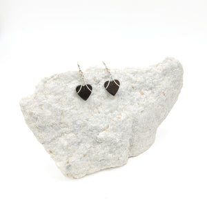 Black Heart and Silver Earrings