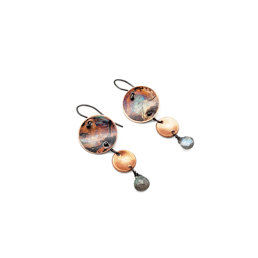 3 Tier Labradorite Earrings