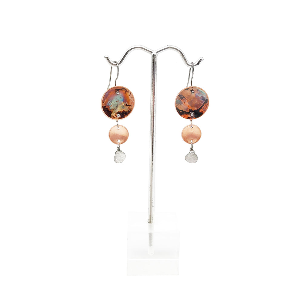 3 Tier Labradorite Earrings