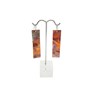 Firepainted Rectangle Tapestry Earrings