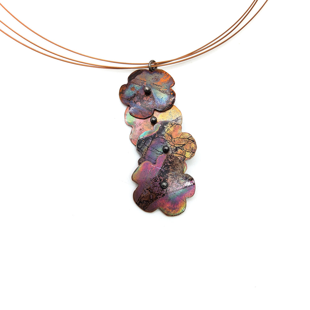 Stacked Firepainted Wildflower Necklace