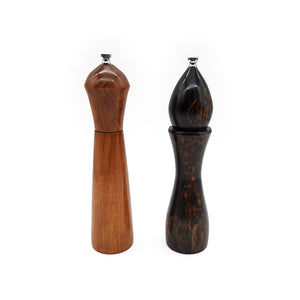 Tall Warm Toned Wood Grain Pepper Mill