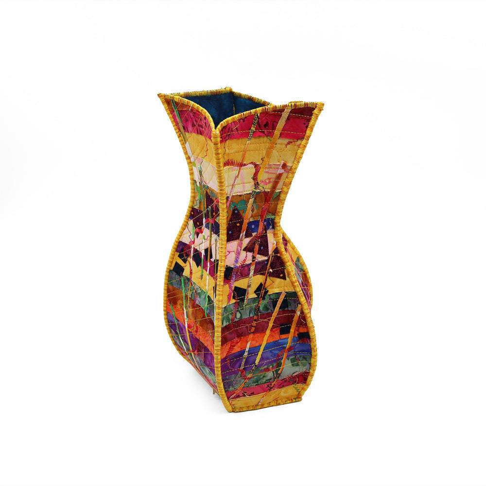 Asymmetric Pentagonal Fabric Vase