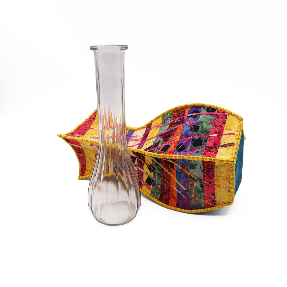 Asymmetric Pentagonal Fabric Vase