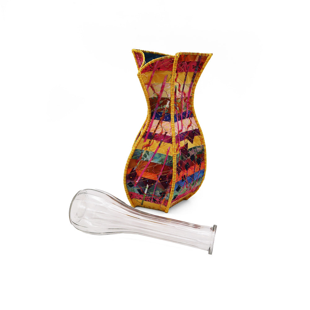 Asymmetric Pentagonal Fabric Vase