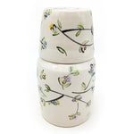 Floral Ceramic Carafe With Cup Lid