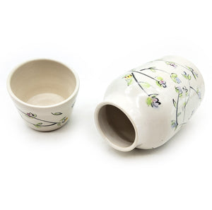 Floral Ceramic Carafe With Cup Lid