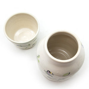 Floral Ceramic Carafe With Cup Lid