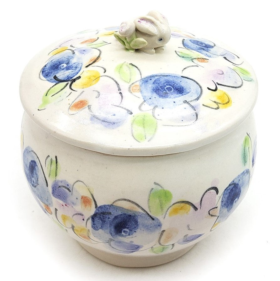 Floral Bunny & Rose Jar