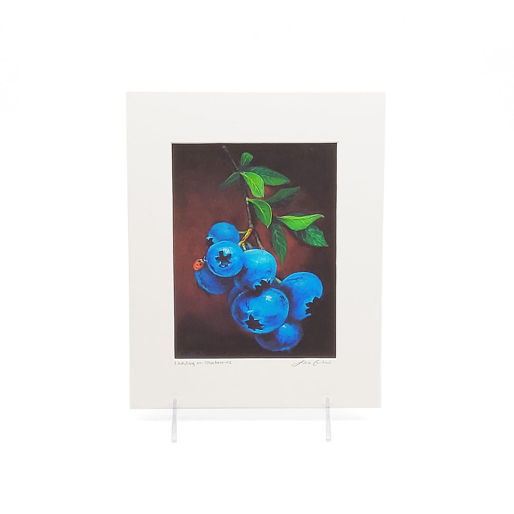 "Ladybug on Blueberries" Giclee Print