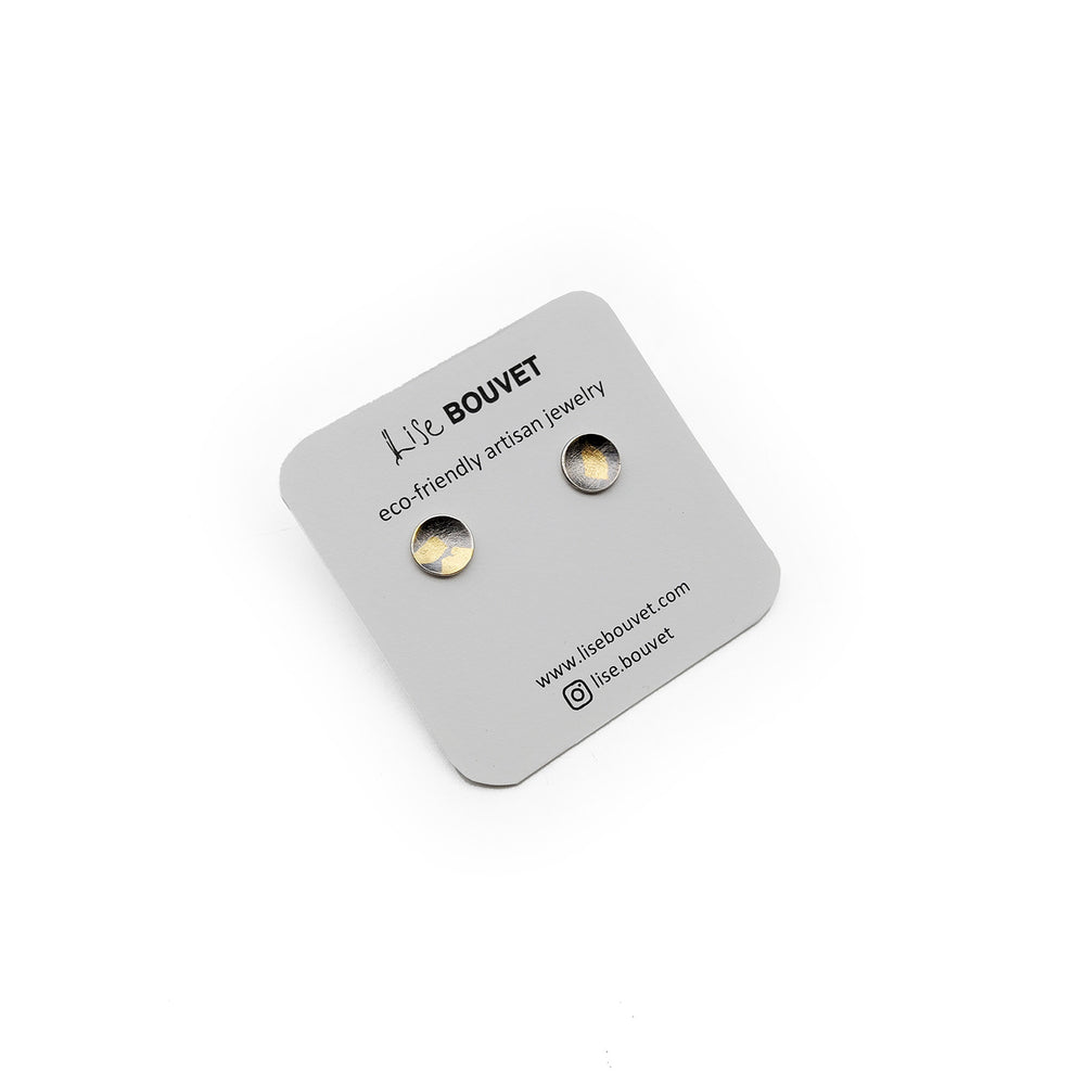 Keum Boo Gold and Sterling Silver Studs