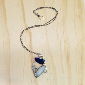 Opal and Druzy Abstract Necklace