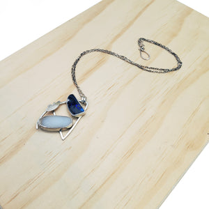 Opal and Druzy Abstract Necklace