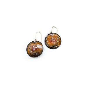 Circular Yellow Enamel Earrings