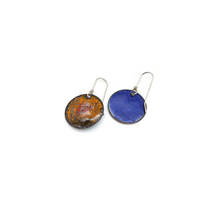 Circular Yellow Enamel Earrings