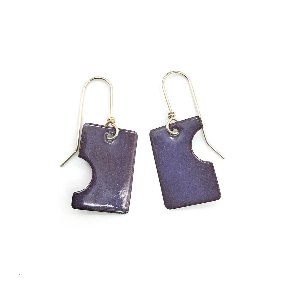Rectangle Cutout Enamel Earrings