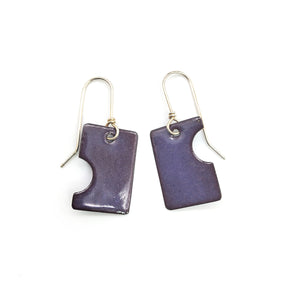 Rectangle Cutout Enamel Earrings