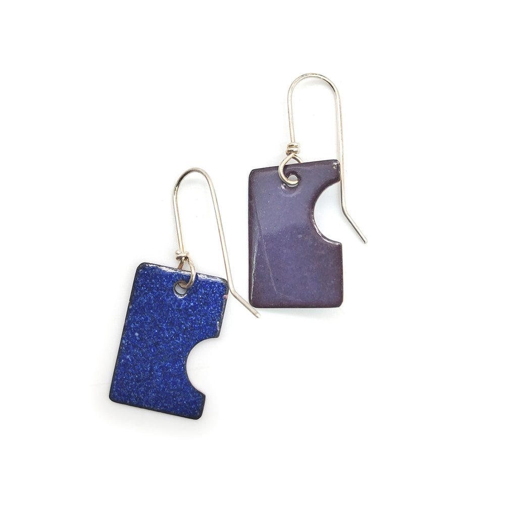 Rectangle Cutout Enamel Earrings