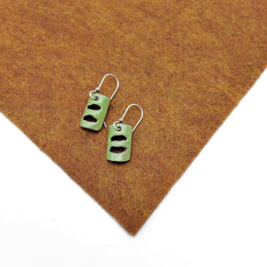 Rectangle Cut Enamel Earrings