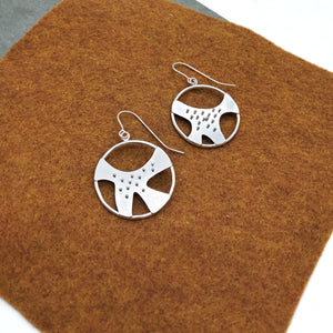 Sterling Silver Studded Plate Earrings