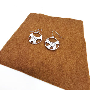Sterling Silver Studded Plate Earrings