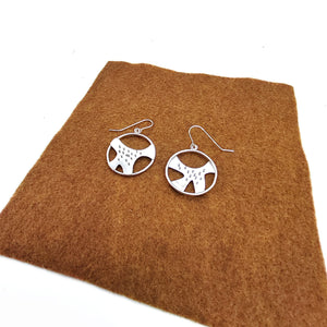 Sterling Silver Studded Plate Earrings