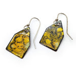 Yellow & Black Enamel House Earrings