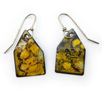 Yellow & Black Enamel House Earrings