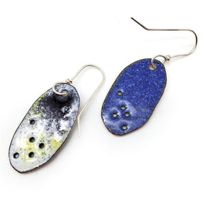 Black & Yellow Punched Enamel Earrings