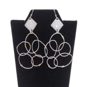 Enamel & Sterling Silver Dangle Earrings