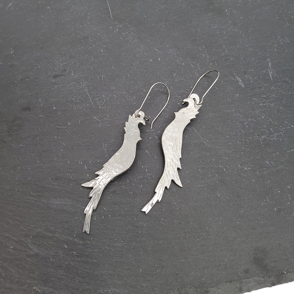 Cockatoo Pewter Earrings