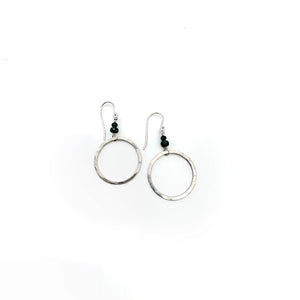 Emerald and Silver Ring Earrings