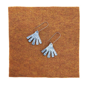 Pewter Stamped Flower Earrings