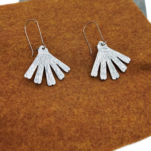 Pewter Stamped Flower Earrings