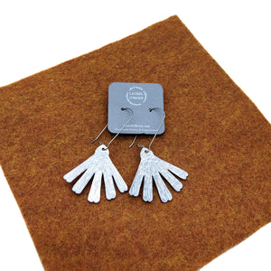 Pewter Stamped Flower Earrings